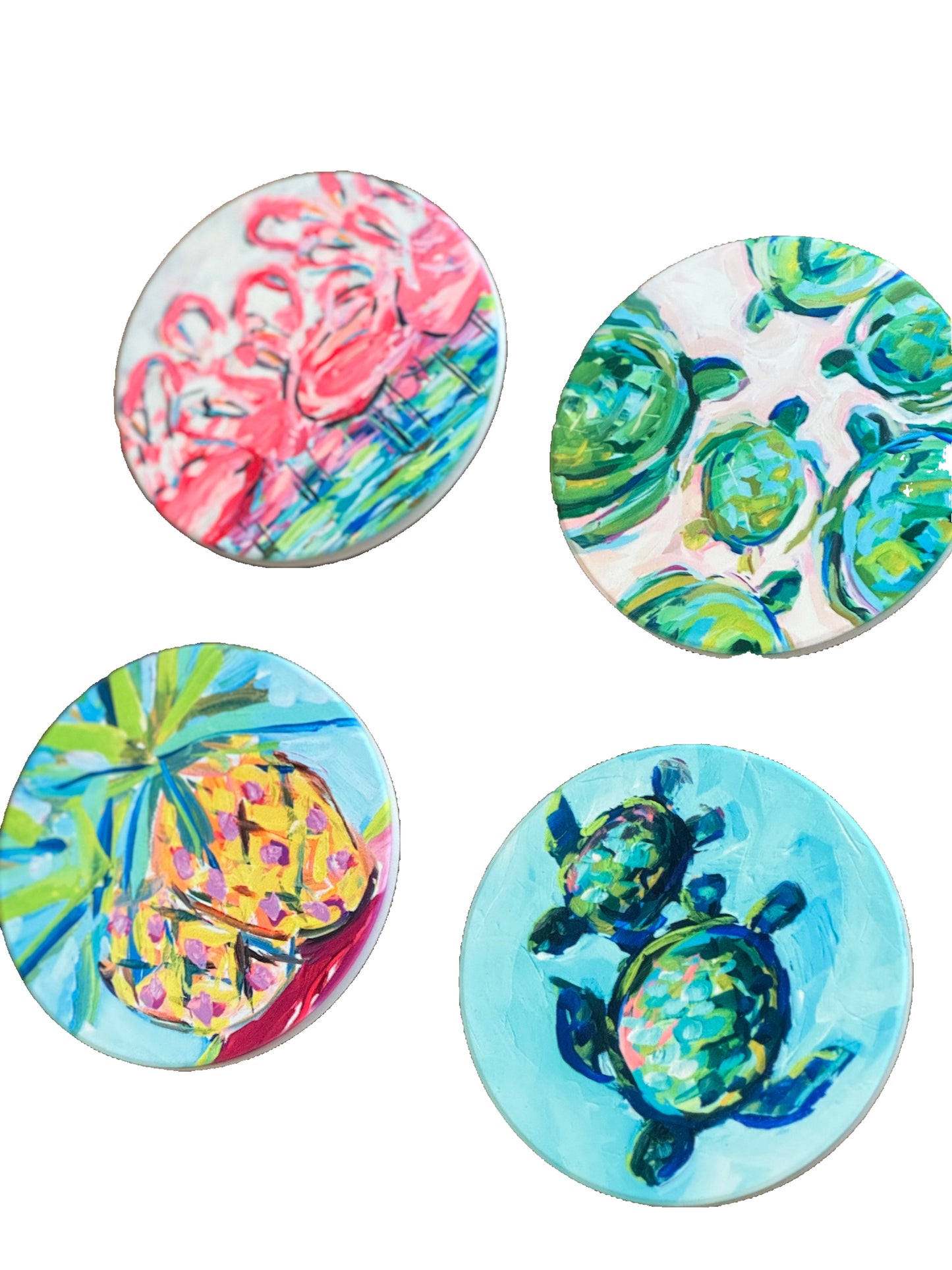 Beach, tropical coasters, art decor