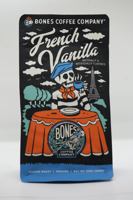 French Vanilla Flavored Medium Roast Ground Coffee by Bones Coffee