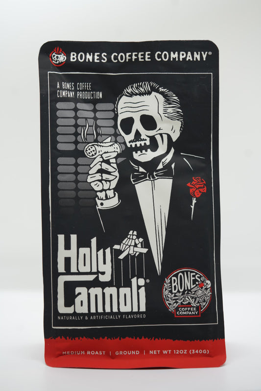 Bestseller! Holy Cannoli Flavored Medium Roast Ground Coffee by Bones Coffee