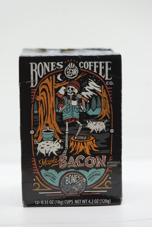 Maple Bacon Flavored Medium Roast Coffee Cups (K Cups) by Bones Coffee