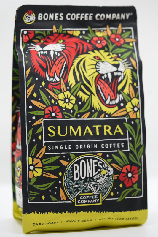 Sumatra Single Origin Dark Roast Whole Bean Coffee by Bones Coffee