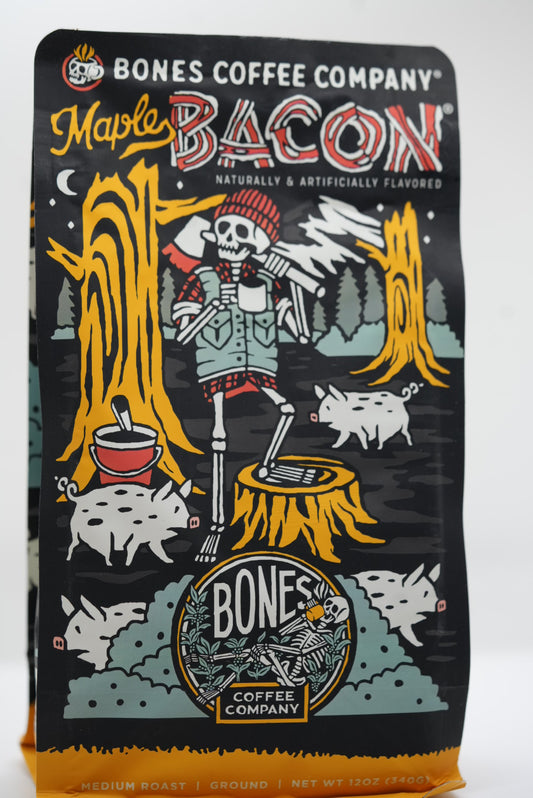 Maple Bacon Flavored Medium Roast Ground Coffee by Bones Coffee