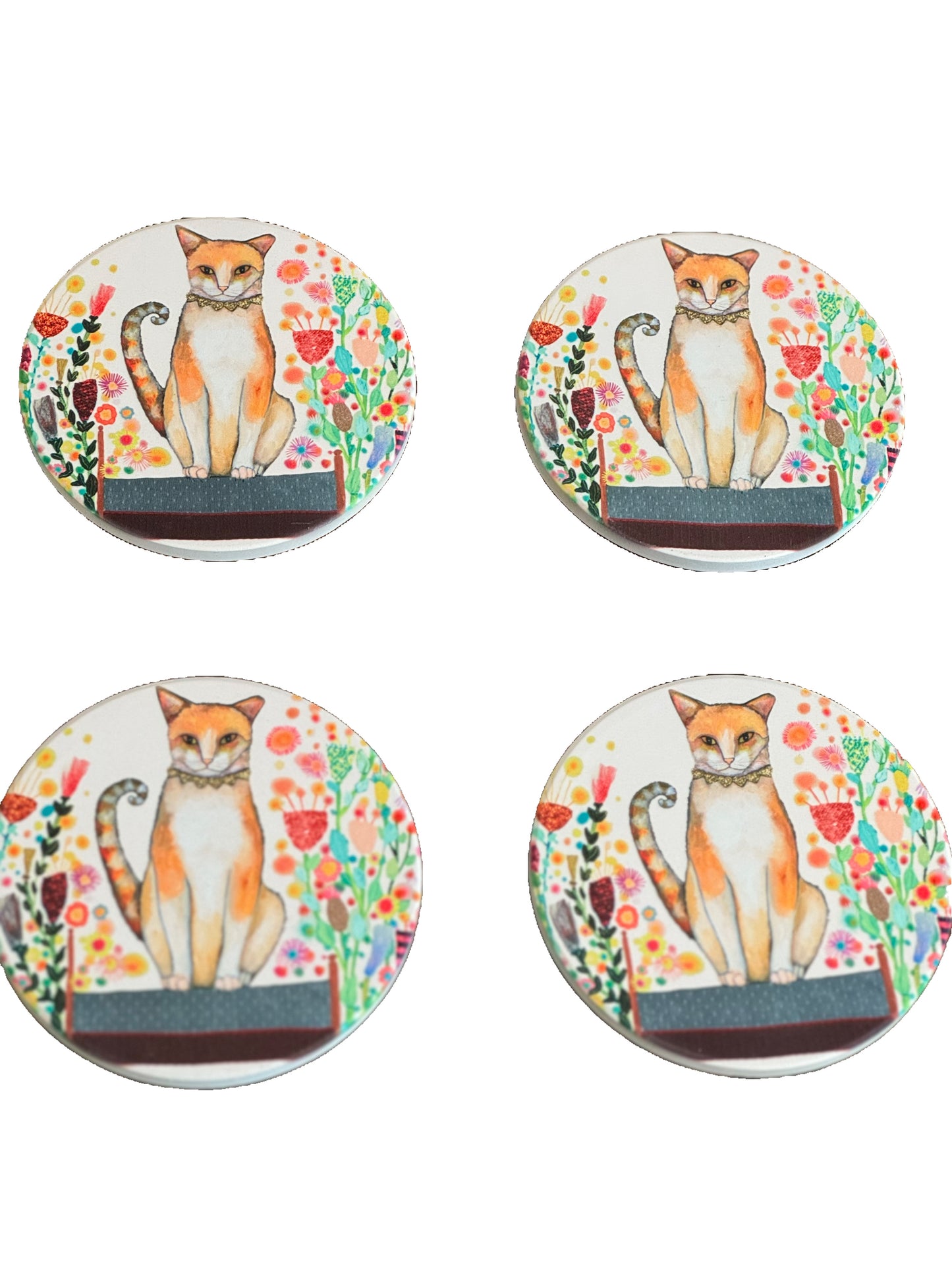 Stunning Cats Coasters with Art by Eli Halpin NEW