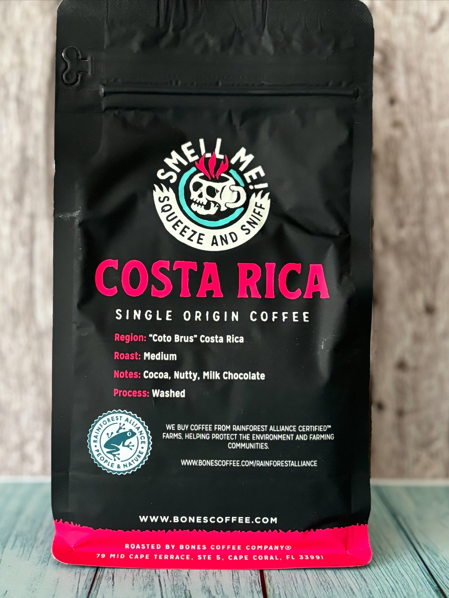 Costa Rica Single Origin Cocoa Ground Coffee by Bones Coffee