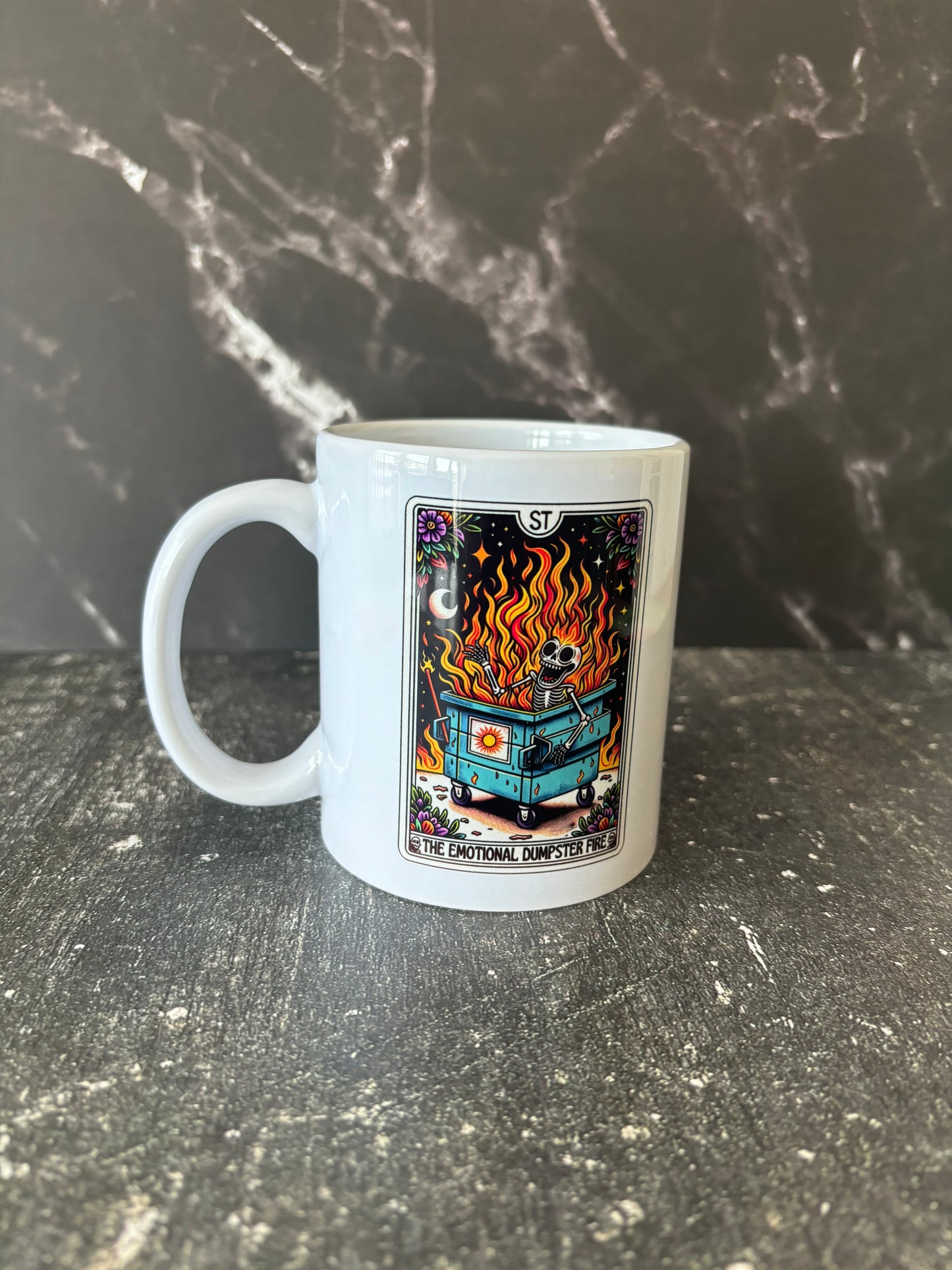 Emotional Dumpster Fire Funny Tarot Coffee 11oz Mug