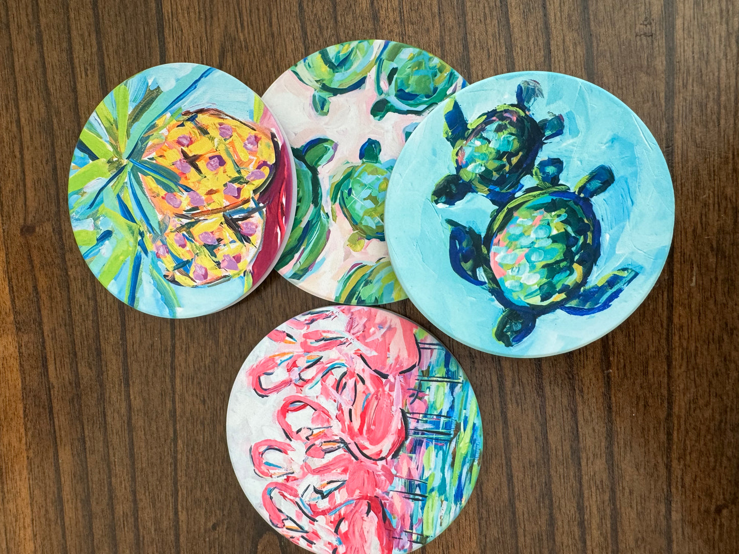 Island Time Coasters with Art by Maren Devine NEW