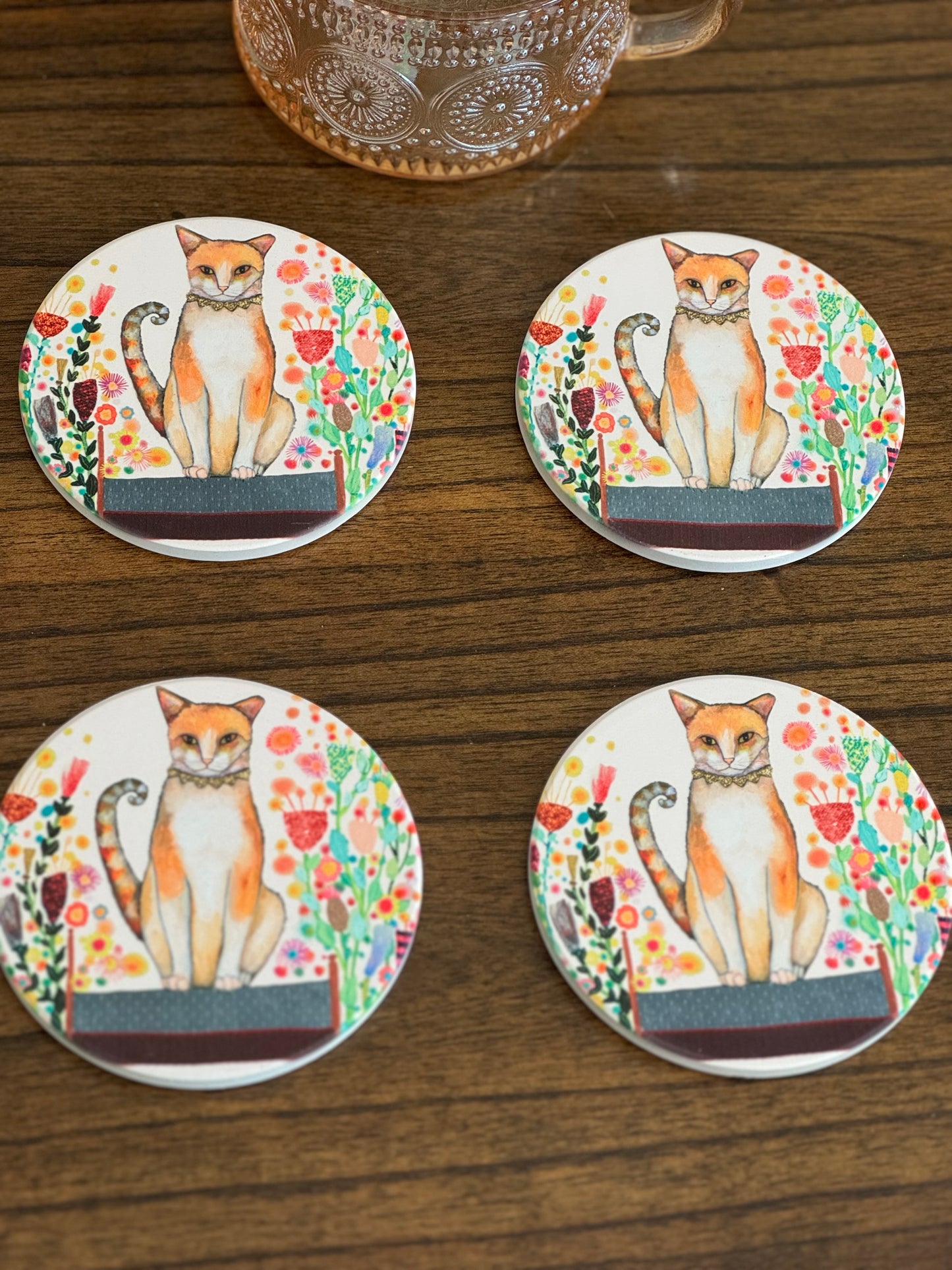 Stunning Cats Coasters with Art by Eli Halpin NEW