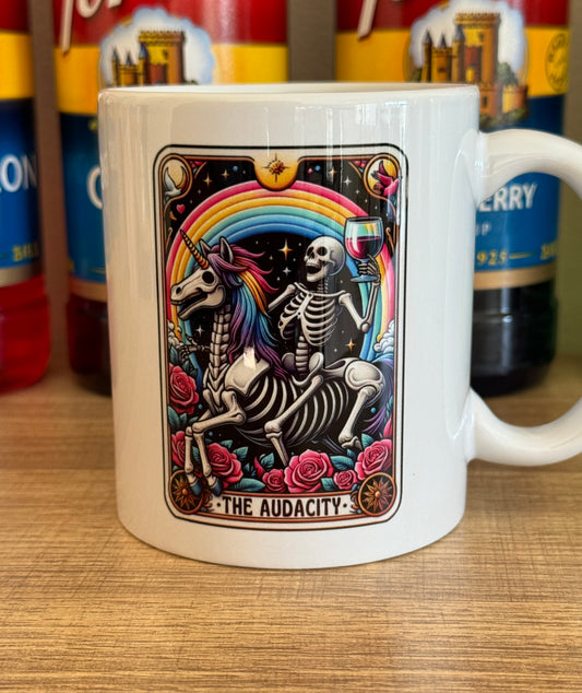 The Audacity Skeleton Unicorn Tarot 11 oz Coffee Mug