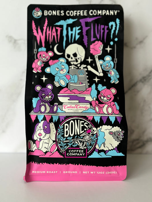 What The Fluff?! Cotton Candy Flavored Ground Coffee by Bones Coffee