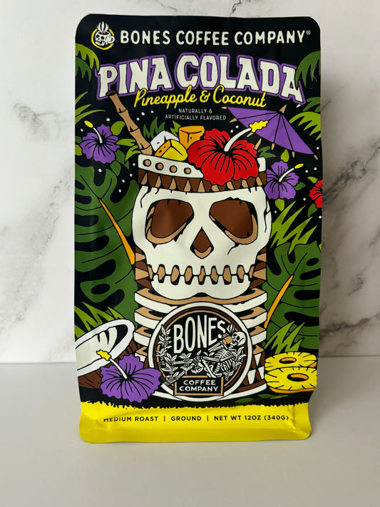 Piña Colada Flavored Medium Roast Ground Coffee by Bones Coffee