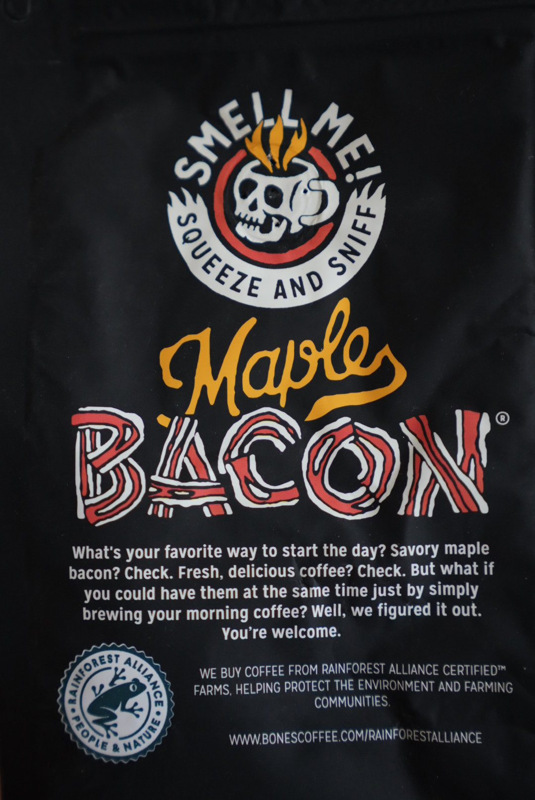 Maple Bacon Flavored Medium Roast Ground Coffee by Bones Coffee