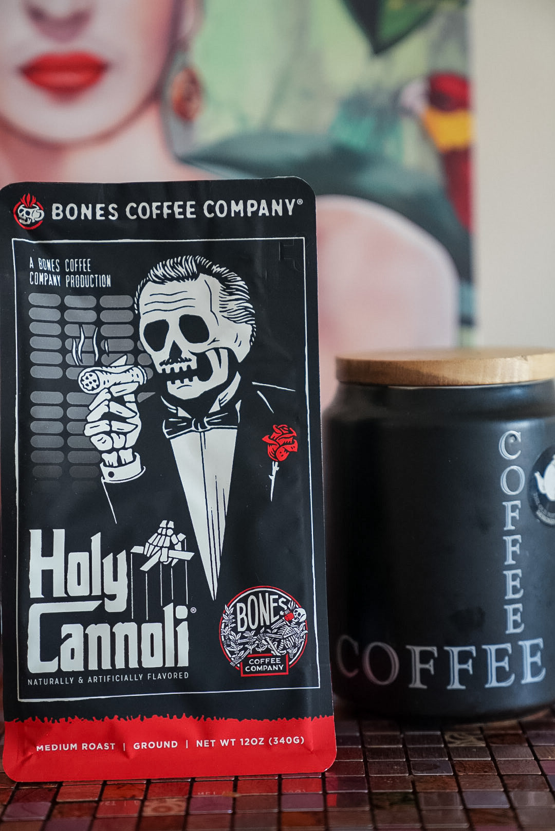 Bestseller! Holy Cannoli Flavored Medium Roast Ground Coffee by Bones Coffee