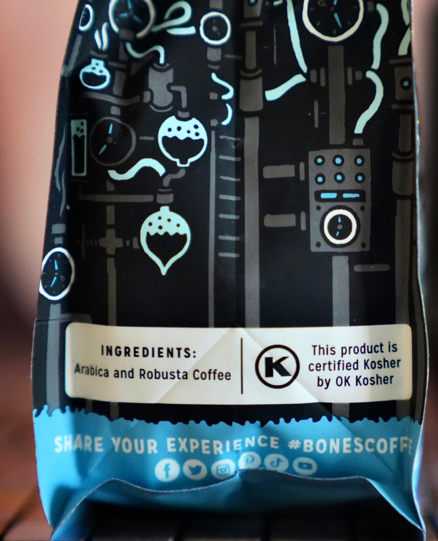 High Voltage Ultra Caffeinated Ground Coffee Blend by Bones Coffee