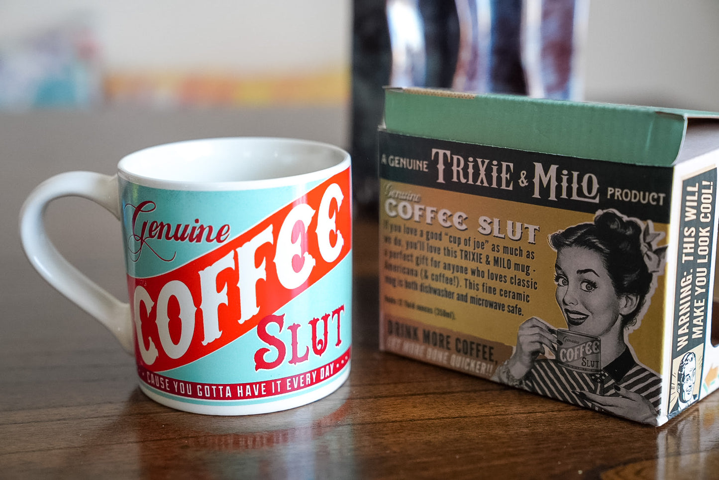 Retro Coffee Slut Mug in Gift Box